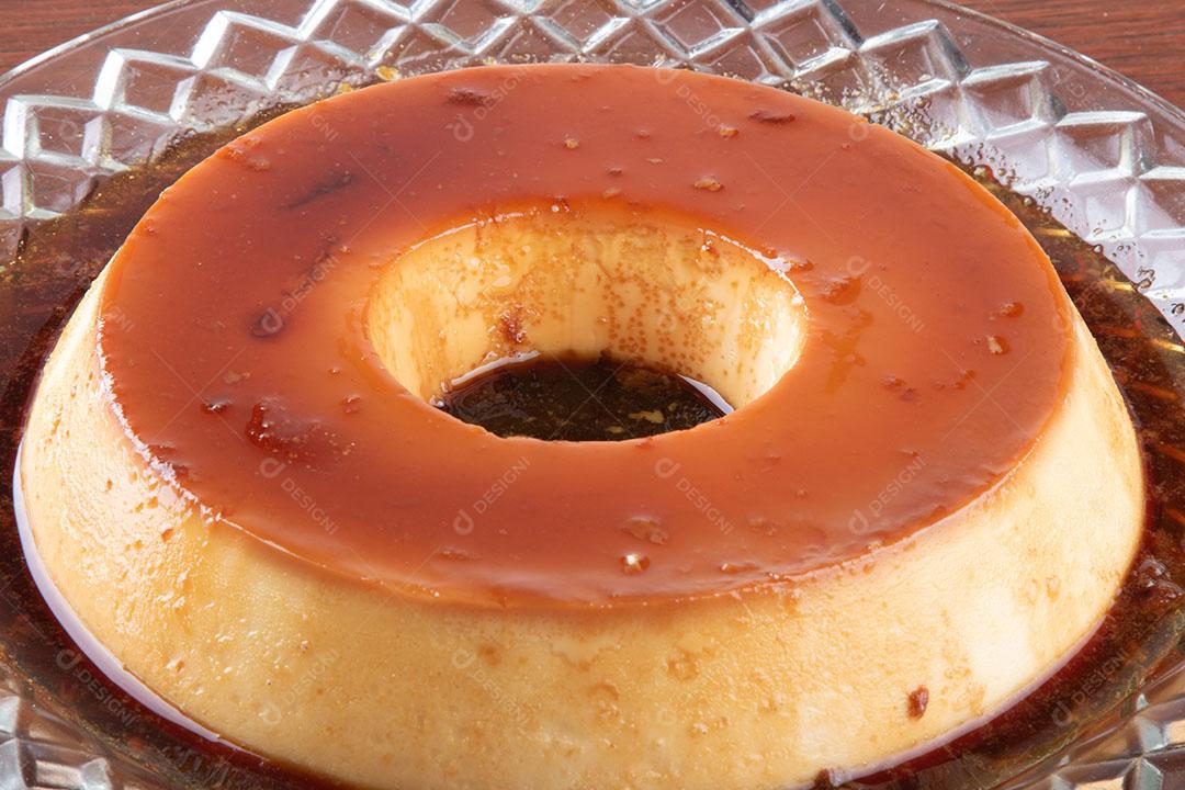 Delicious Condensed Milk Pudding Brazilian Dessert Imagem JPG