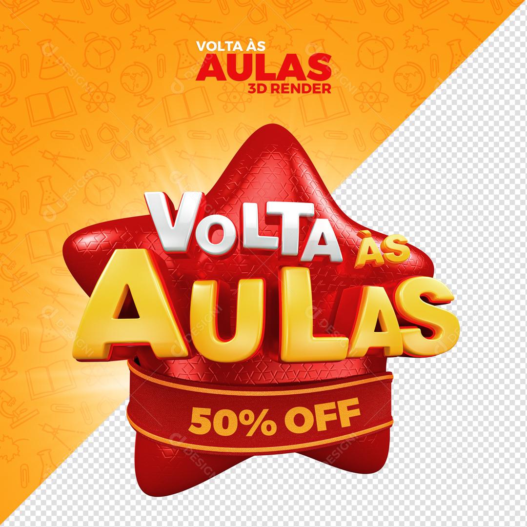 Volta às Aulas Elemento 3D Para Composição PSD Premium