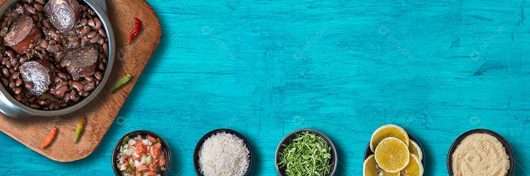 Feijoada Comida Tradicional Brasileira Vista do Topo Formato Ao ar Livre Imagem JPG