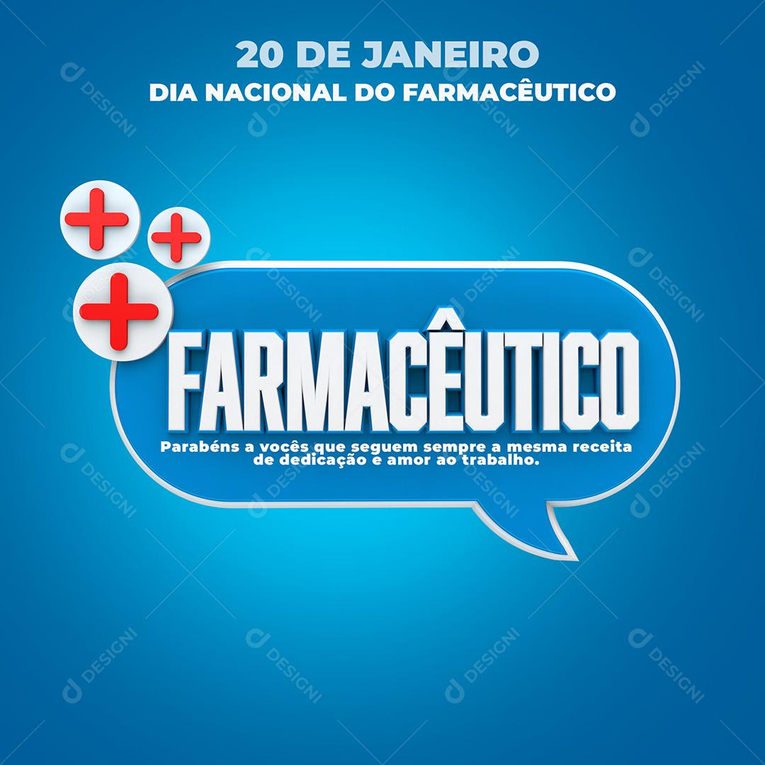 Social Media Data Comemorativa 20 de Janeiro Dia Do Farmacêutico PSD Editável