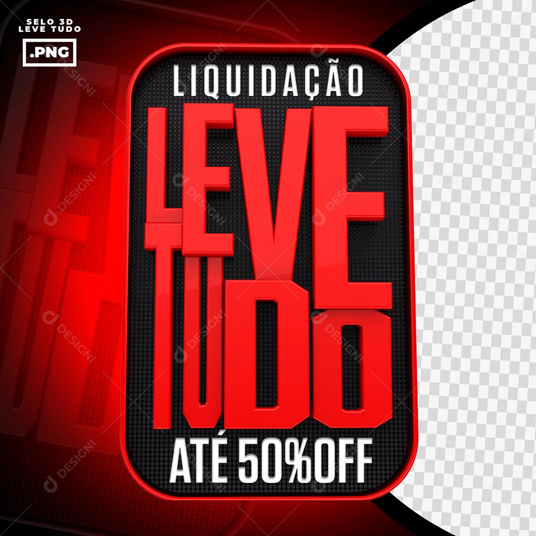 Liquidação Leve Tudo Até 50% Off Selo 3D Para Composição PSD
