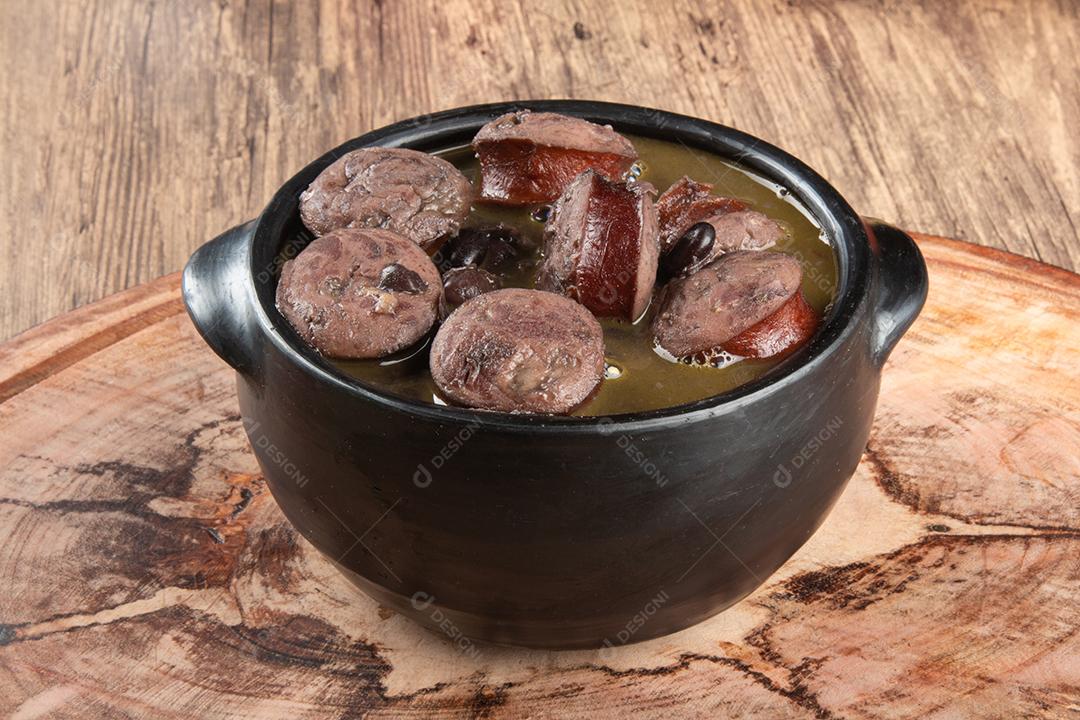 Feijoada Comida Tradicional Brasileira Vista do Topo Formato Imagem JPG