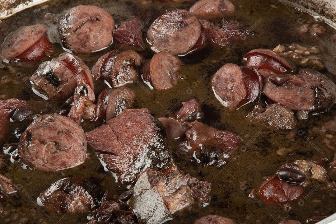 Feijoada Comida Tradicional Brasileira Vista do Topo Formato Imagem JPG