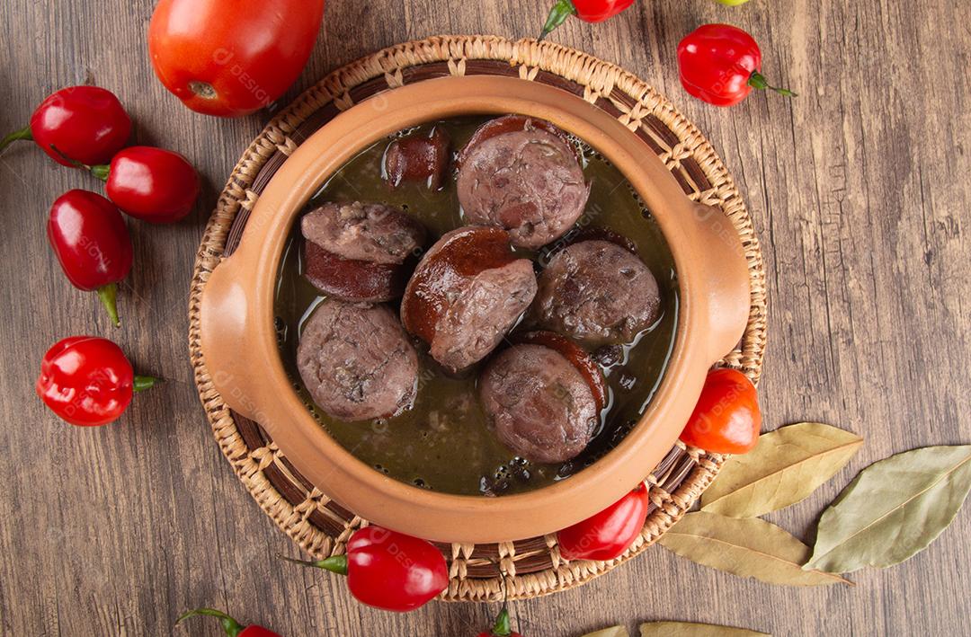 Feijoada Comida Tradicional Brasileira Vista do Topo Formato Imagem JPG