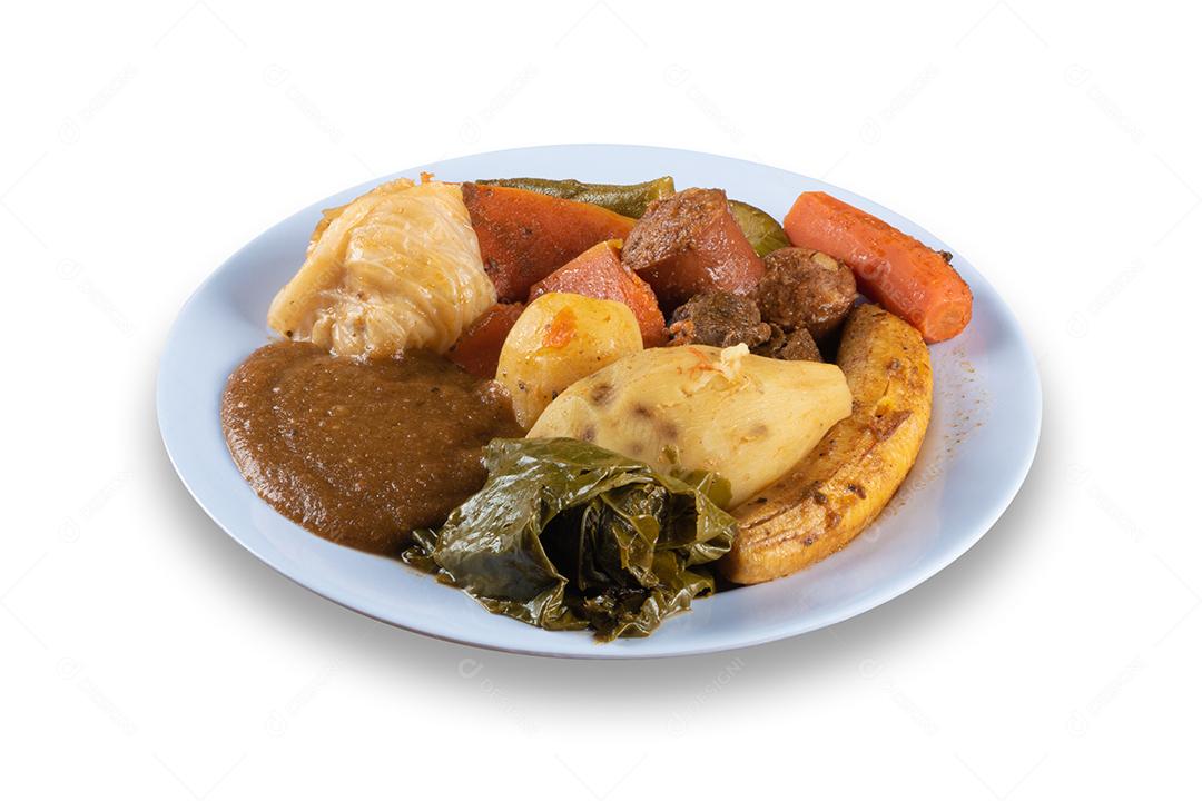 Cozido é Um Prato de Comida Brasileira Em Fundo Cinza Imagem JPG