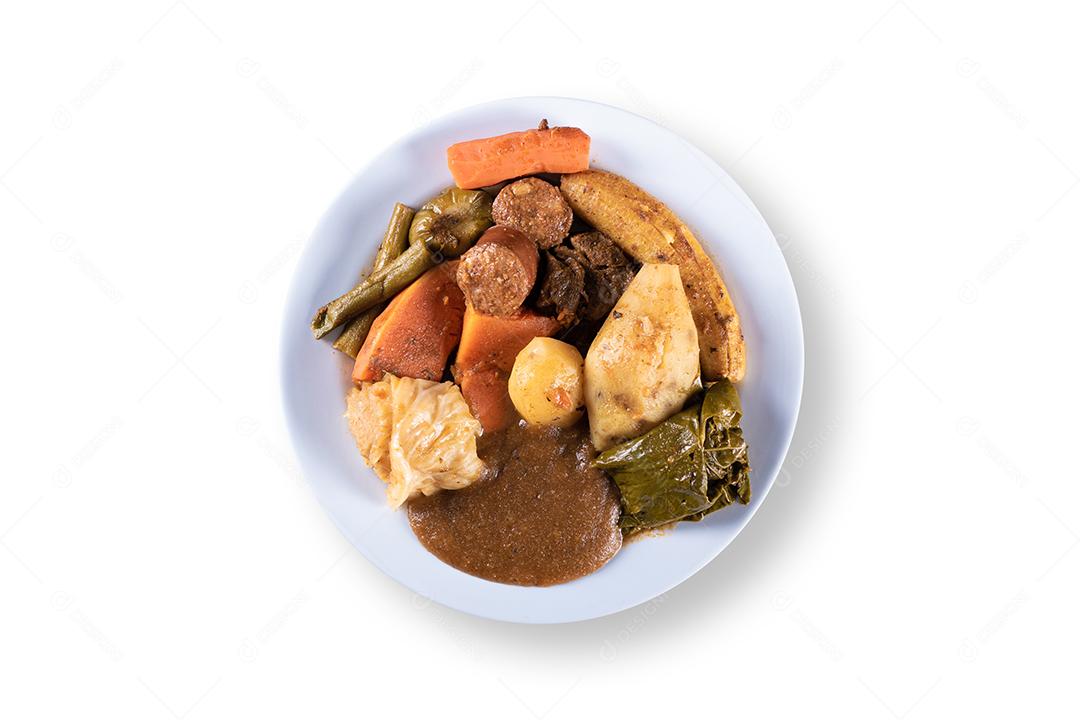 Cozido é Um Prato de Comida Brasileira Em Fundo Cinza Imagem JPG