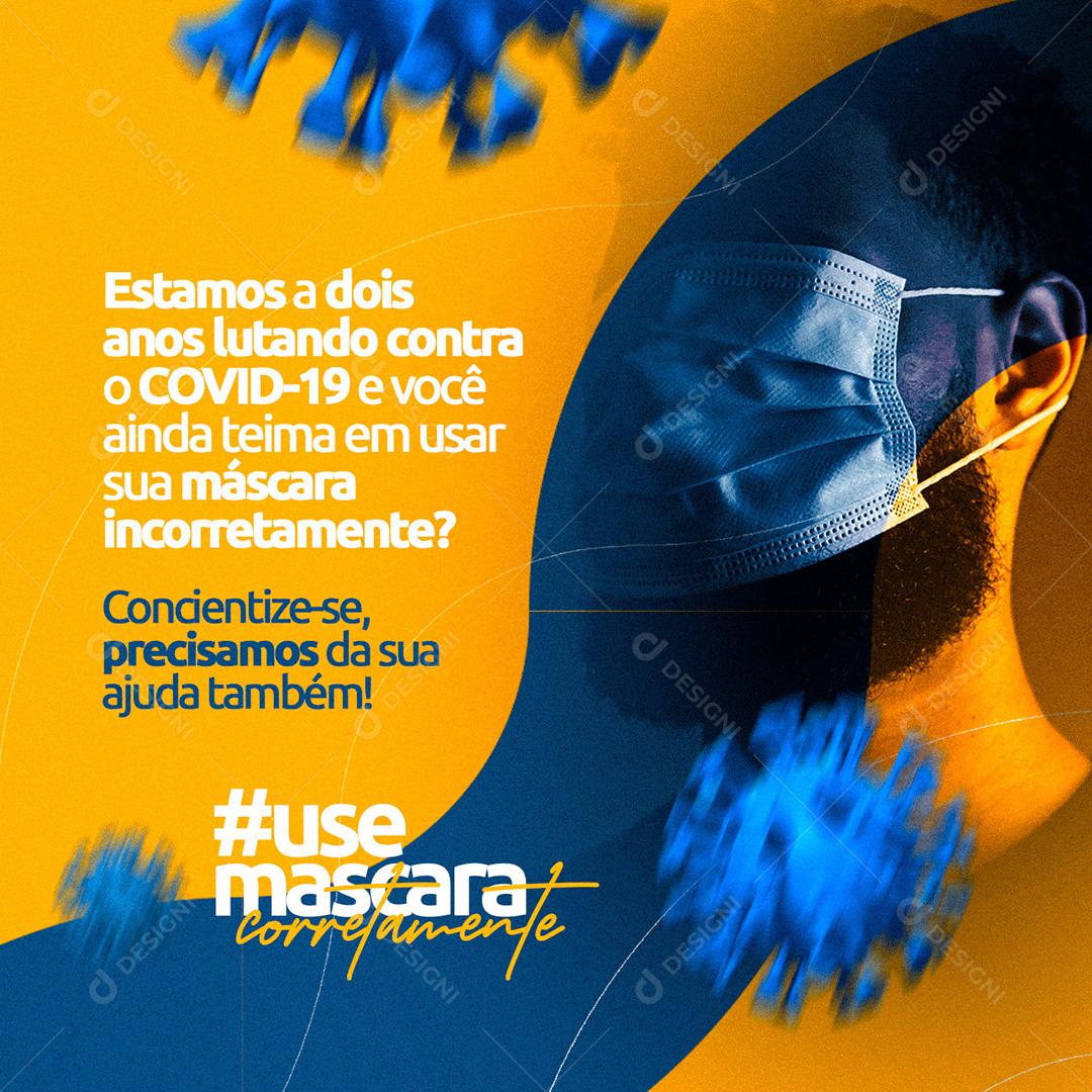 Social Media Concientize-Se Use Máscara Covid Prefeitura PSD Editável