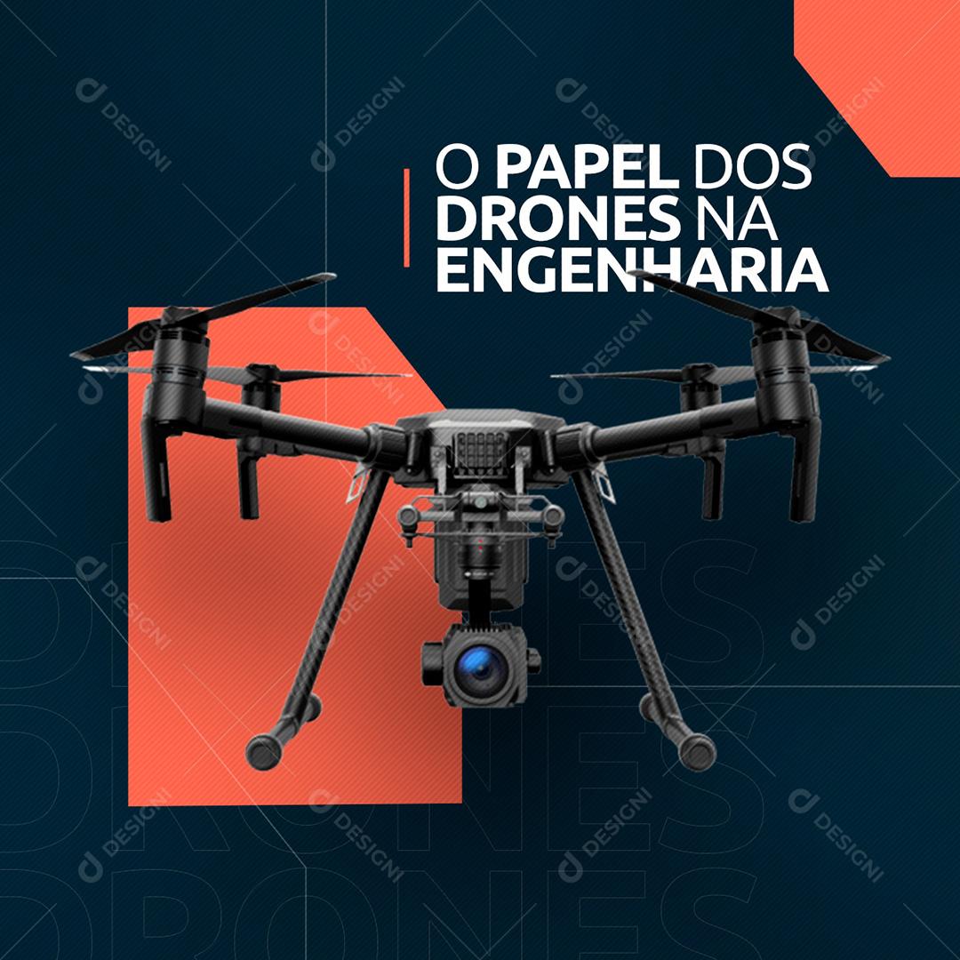 Social Media O Papel Dos Drones Na Engenharia PSD Editável