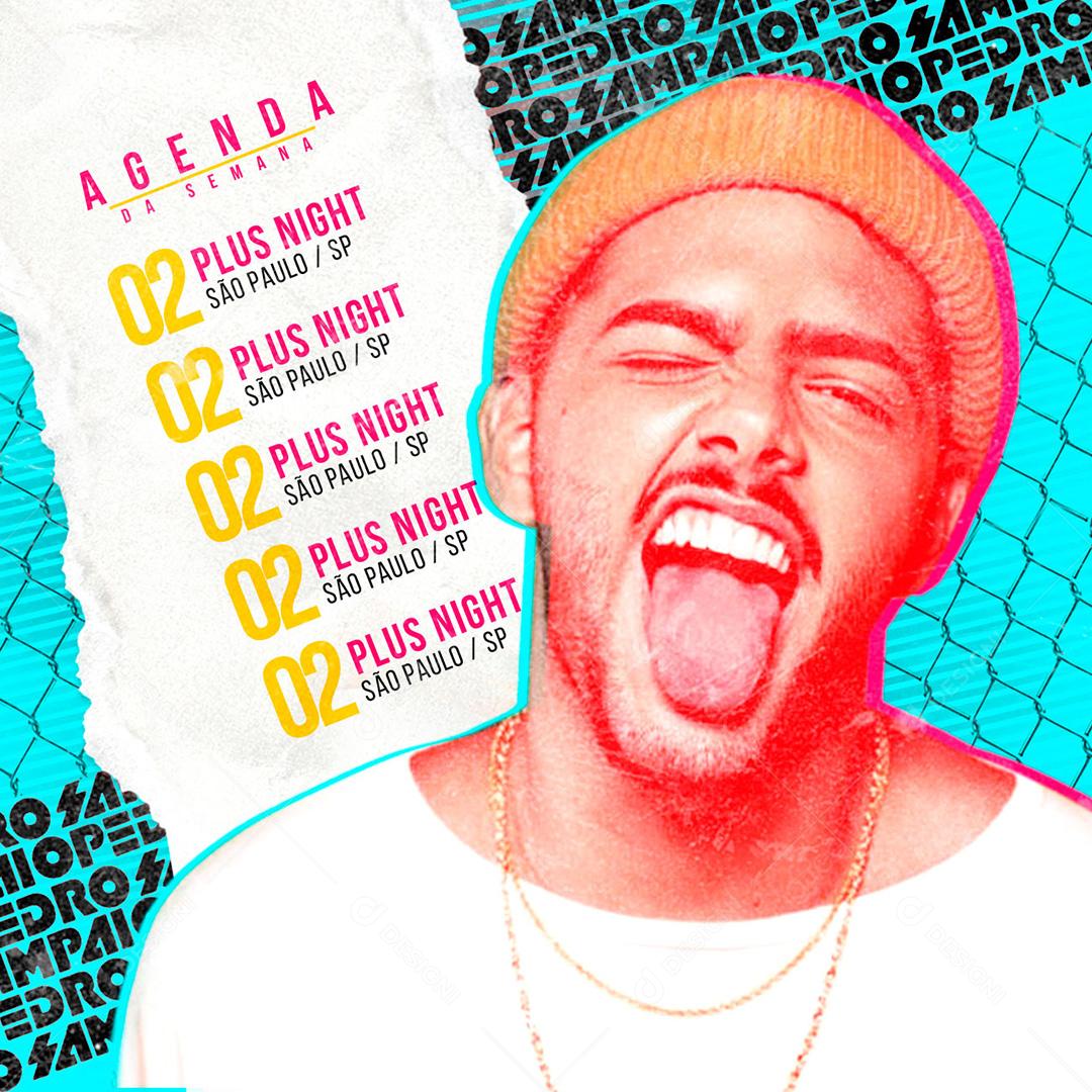 Social Media Agenda Pedro Sampaio Flyers PSD Editável