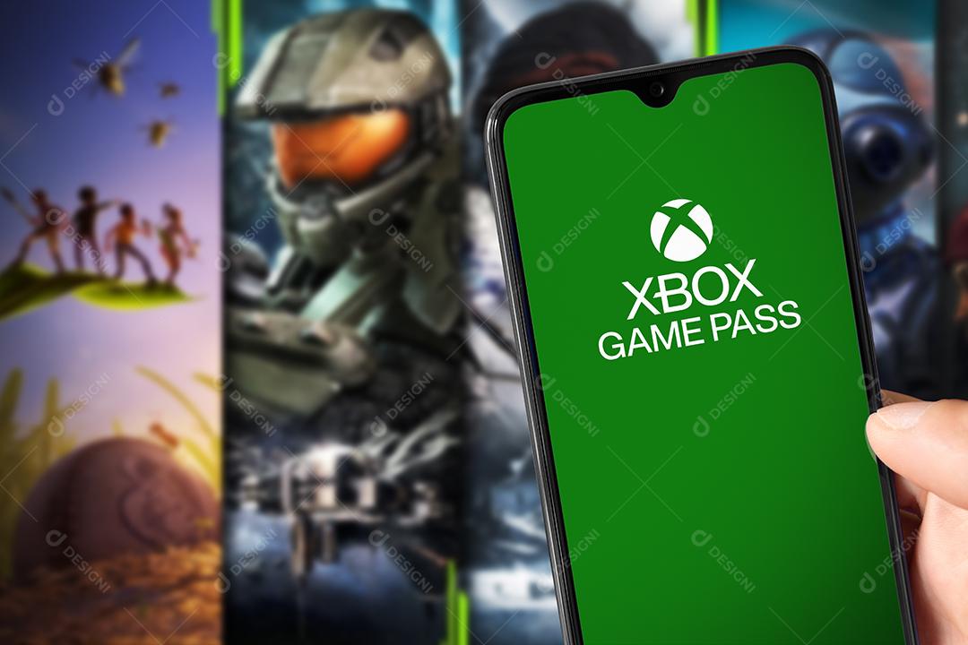 Xbox Game Pass na tela do smartphone Imagem JPG