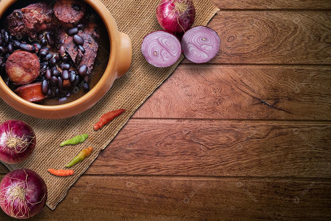 Feijoada Brasileira Vista do Topo Imagem JPG