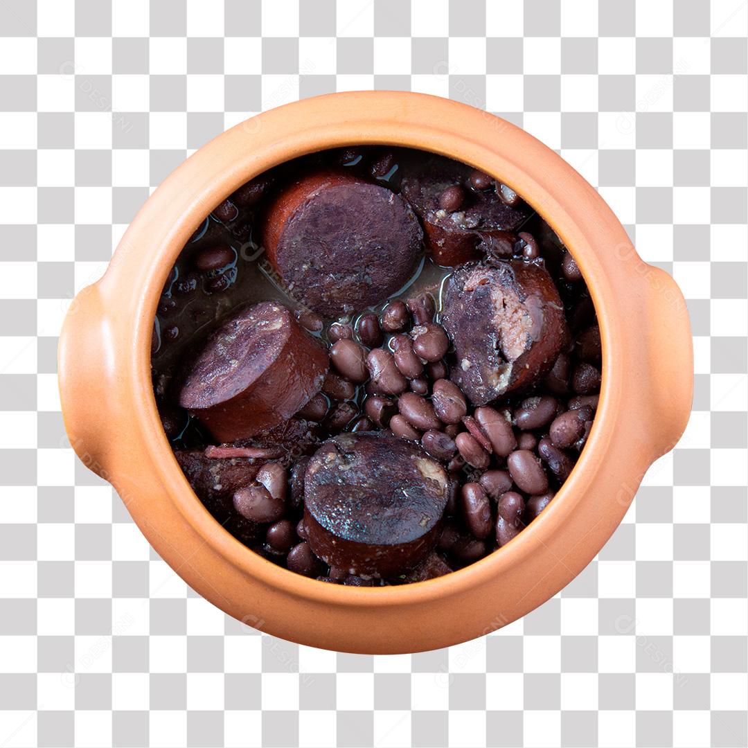 Bote Cerâmica Beje Com Feijoada PNG Transparente