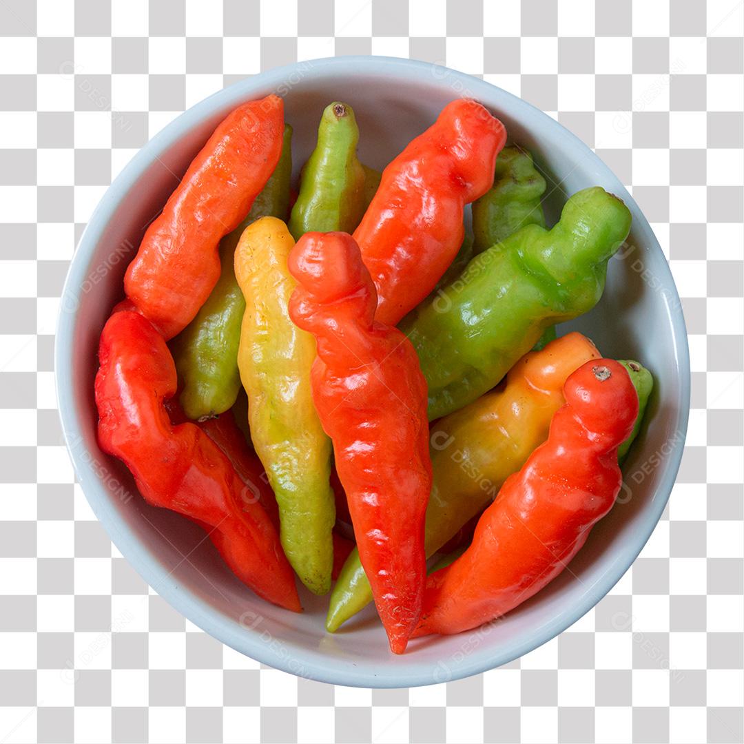 Pote Branco de Pimentas Varias PNG Transparente