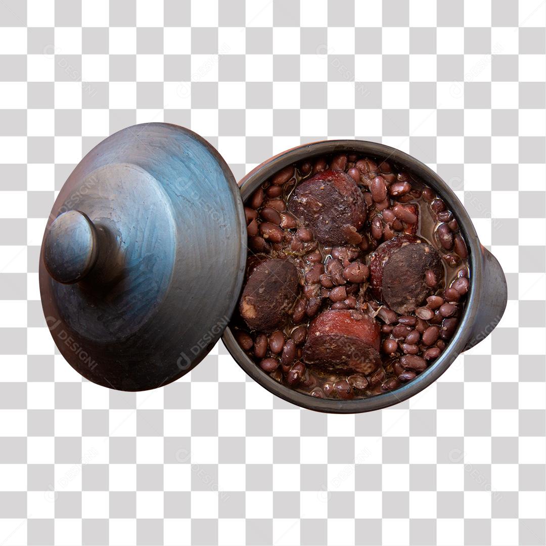 Pote Preto Com Feijoada Com Tampa PNG Transparente
