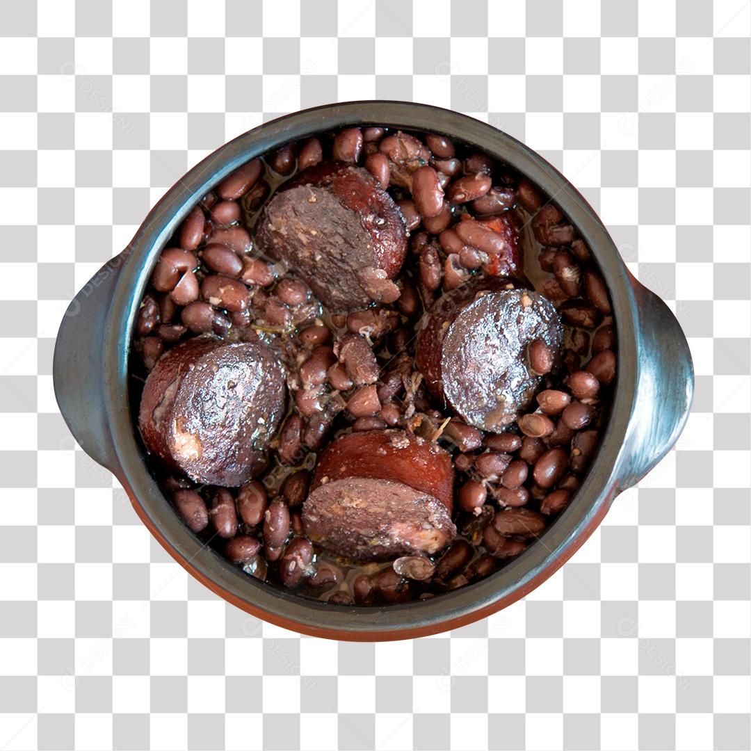 Pote Cerâmica Preto Com Feijoada PNG Transparente