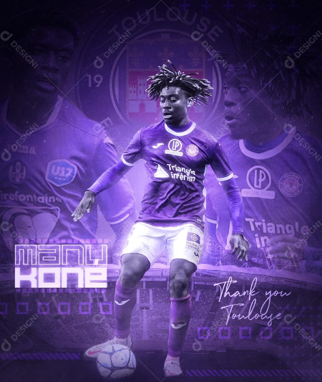 Social Media Futebol Jogador Manu Koné PSD Editável