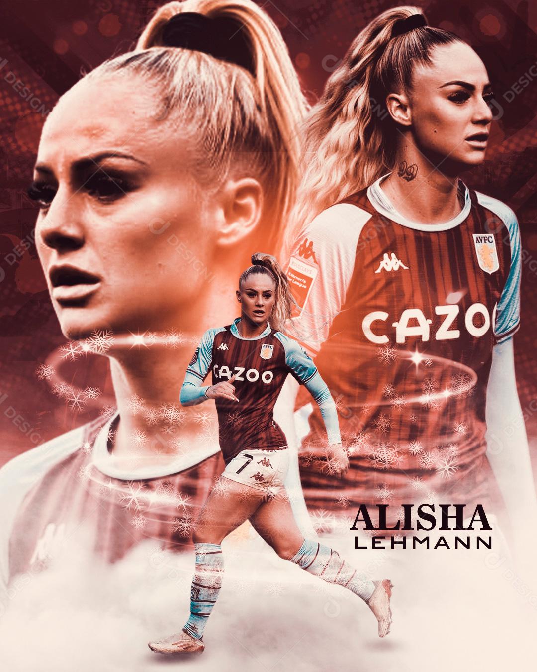 Social Media Futebol Jogadora Alisha Lehmann PSD Editável