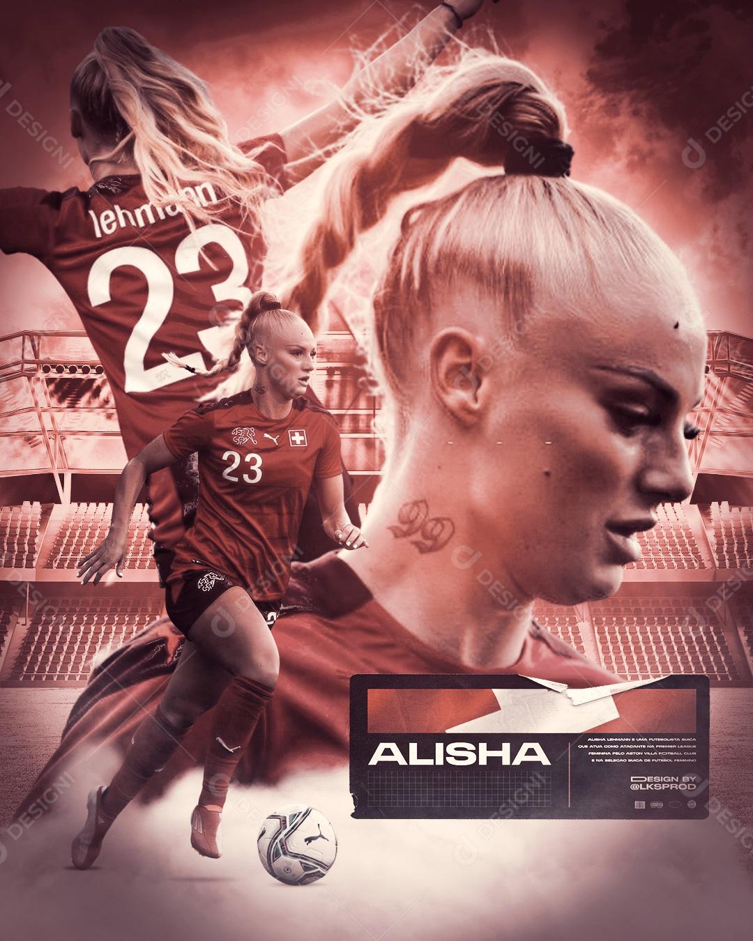 Social Media Futebol Jogadora Alisha Lehmann PSD Editável