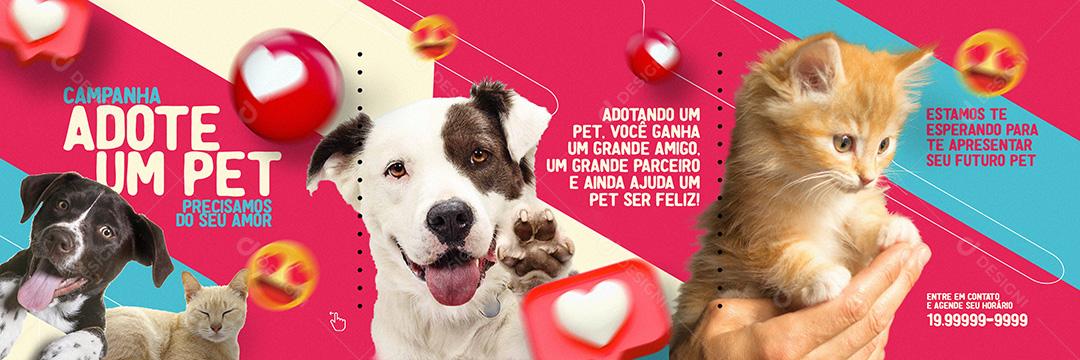 Social Media PetShop Carrossel Adote Um Pet PSD Editável