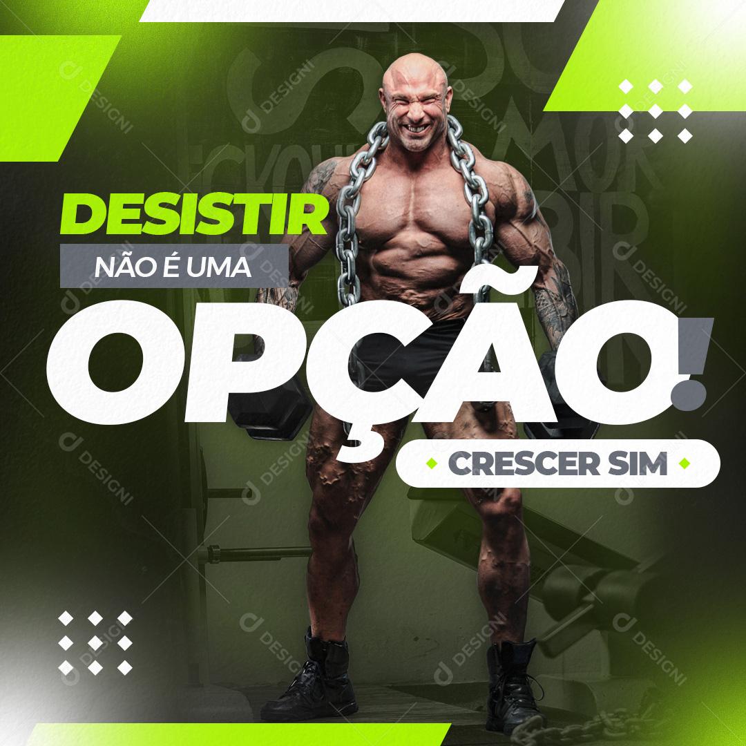 Social Media Desistir Não É Uma Opção Crescer Sim Academia PSD Editável