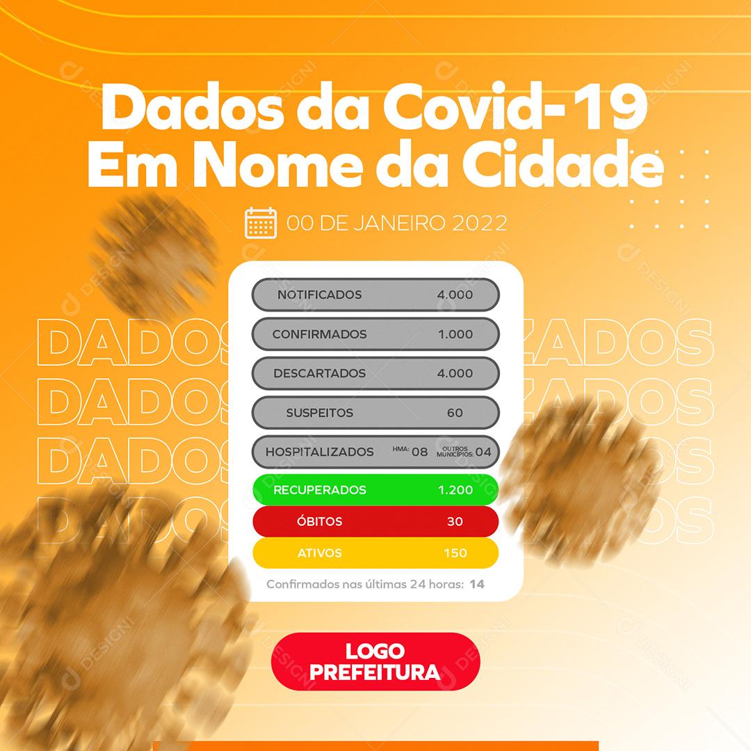 Social Media Dados Da Covid-19 Prefeitura PSD Editável