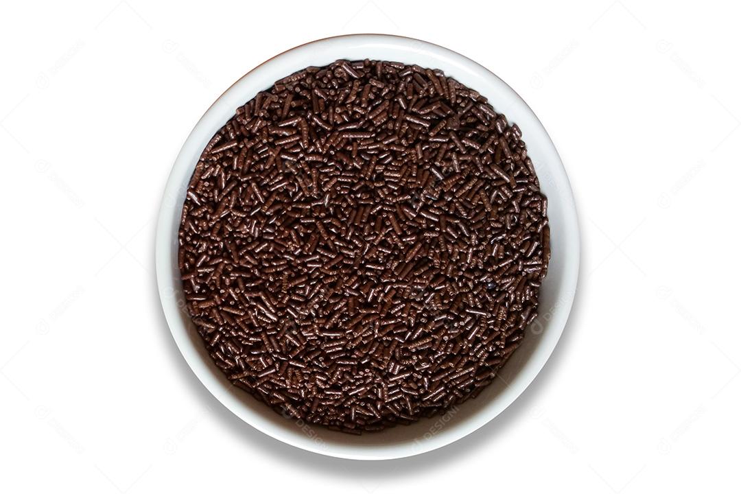 Brigadeiro Granulado de Chocolate Isolado no Fundo Branco Imagem JPG