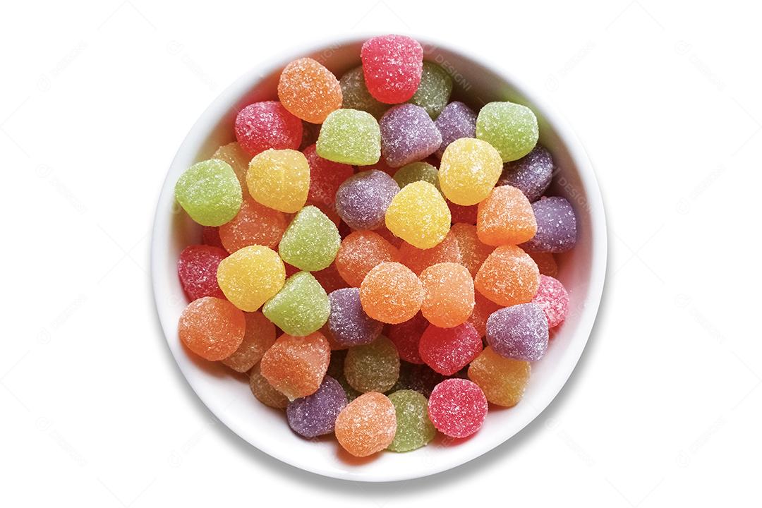 Jujubas de Açúcar Isolado no Fundo Branco Imagem JPG