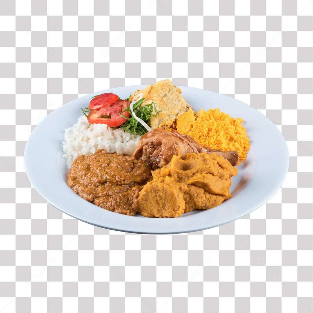 Prato de Caruru Comida Vista de Lado PNG Transparente