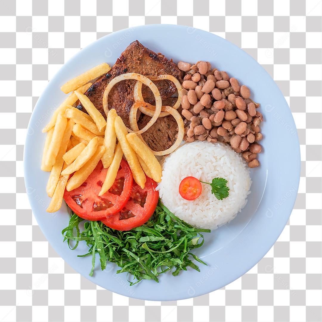 Prato de Comida Batata Frita PNG Transparente