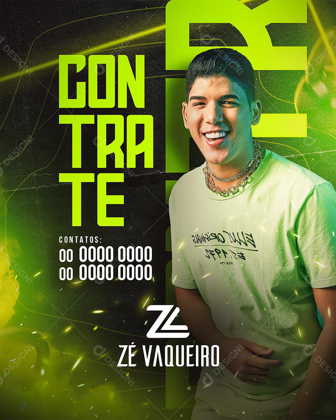 Social Media Contrate Zé Vaqueiro Flyers PSD Editável