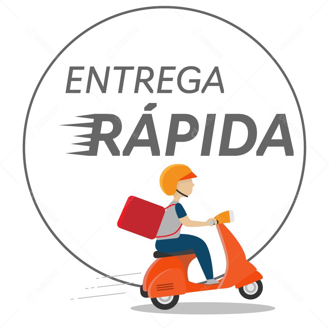 Motoboy de Scooter Entrega Rápida Vetor EPS