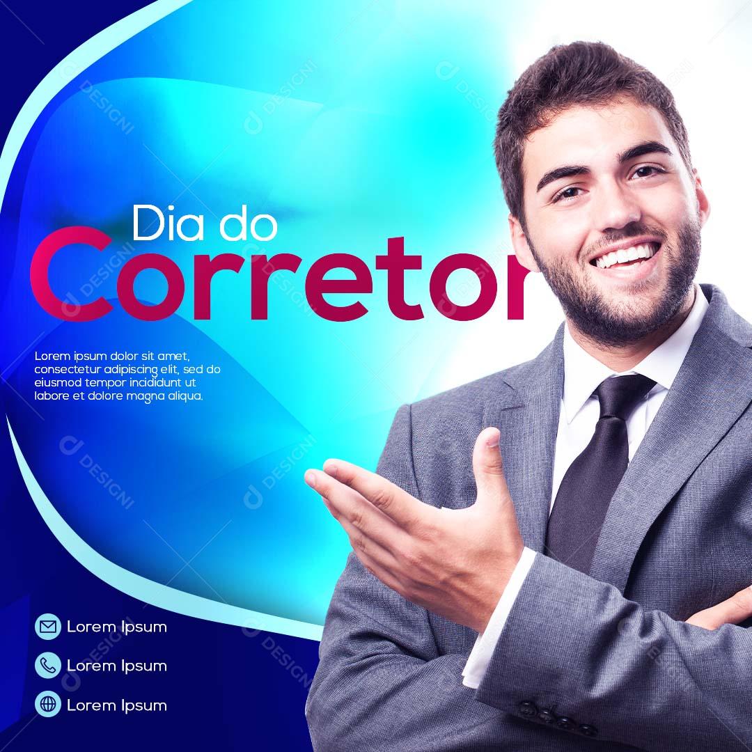 Imobiliária Dia Do Corretor Social Media PSD Editável