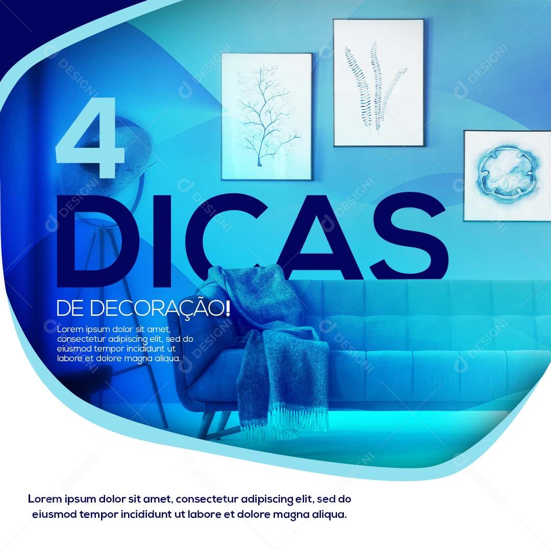 Social Media Imobiliária 4 Dicas De Decoração PSD Editável