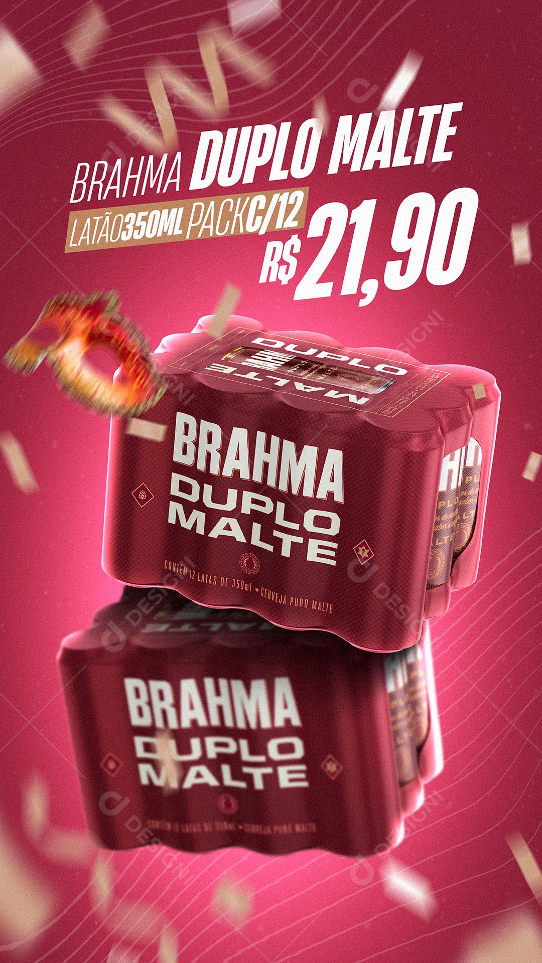 Social Media Brahma Duplo Malte Pack Lata PSD Editável