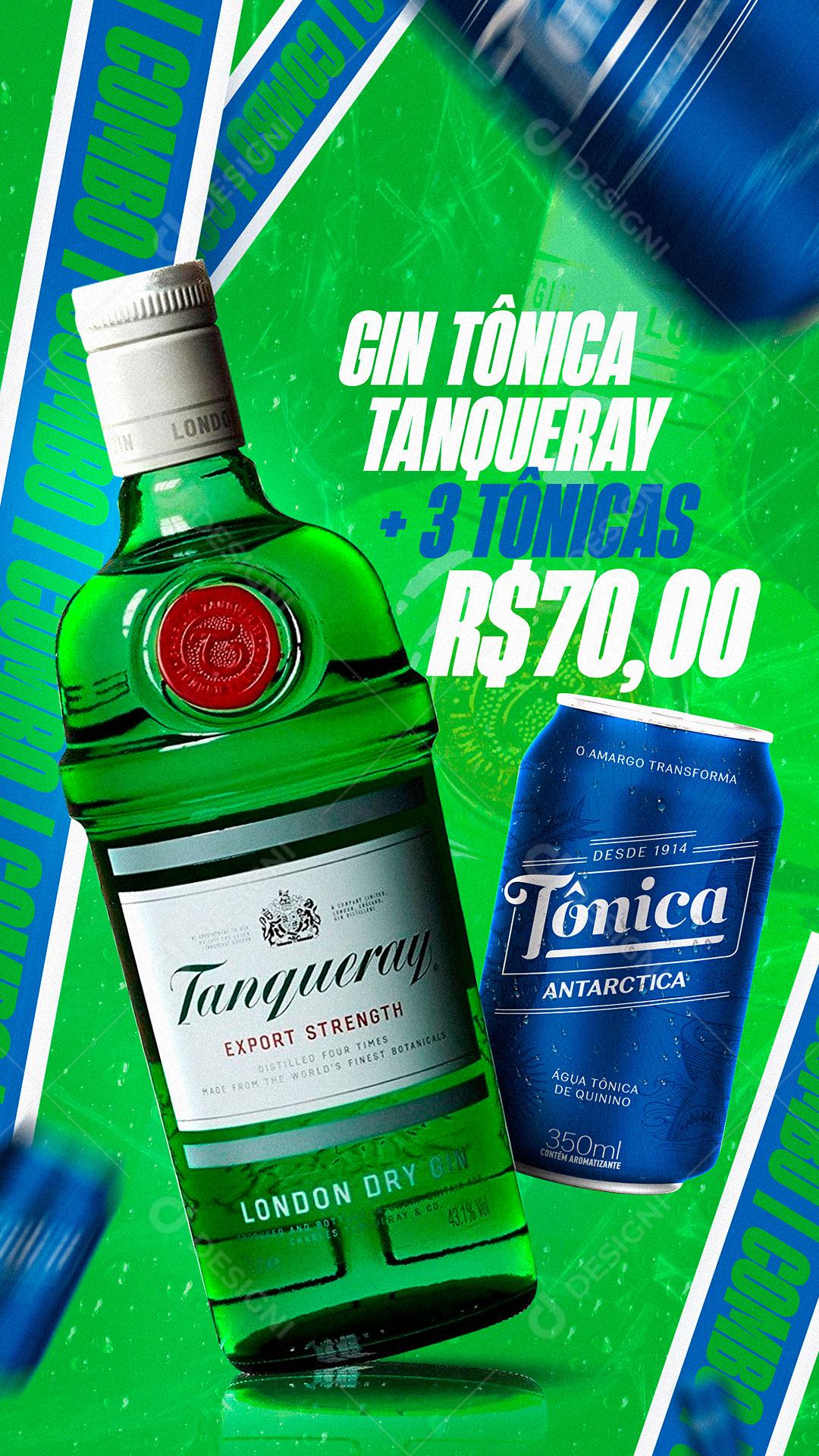 Gin Tônica Tanqueray Bebida Social Media PSD Editável