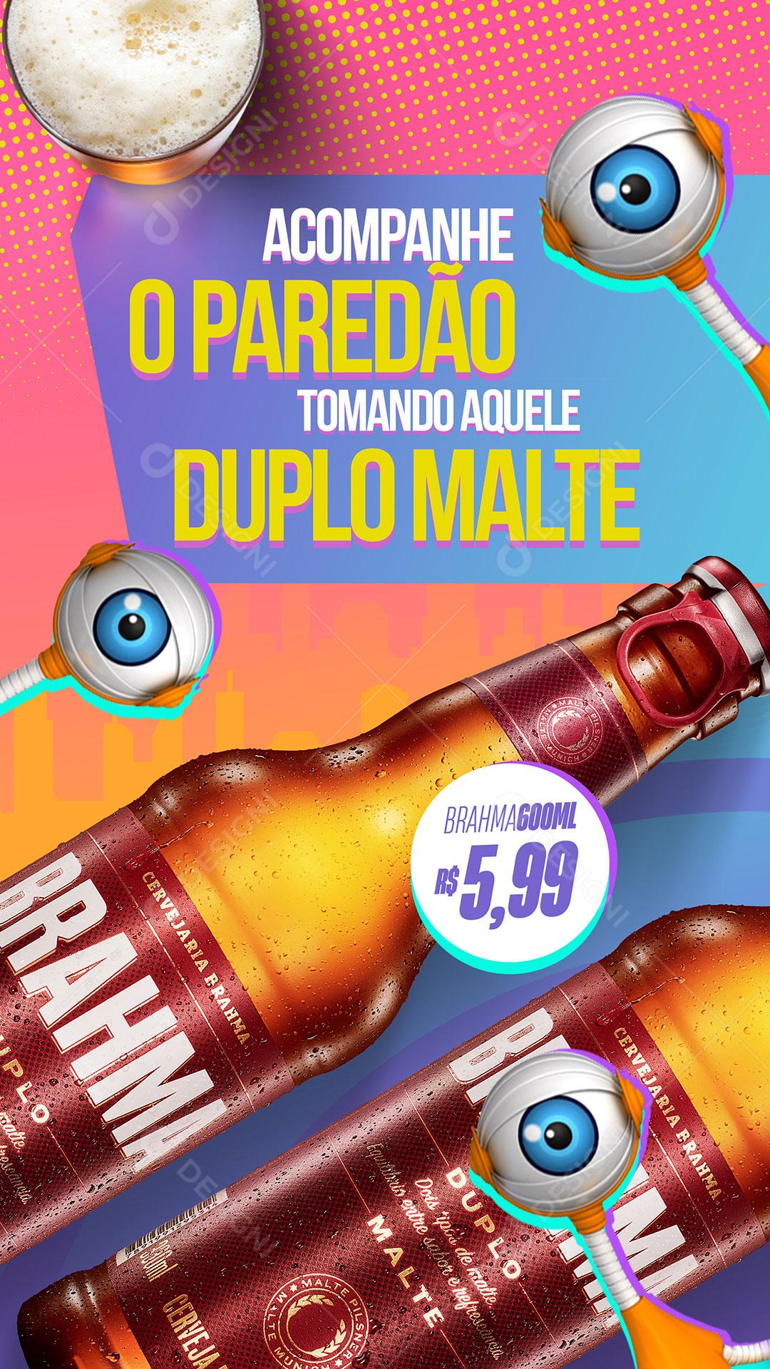 Social Media Acompanhe o Paredão Tomando Aquele Duplo Malte PSD Editável