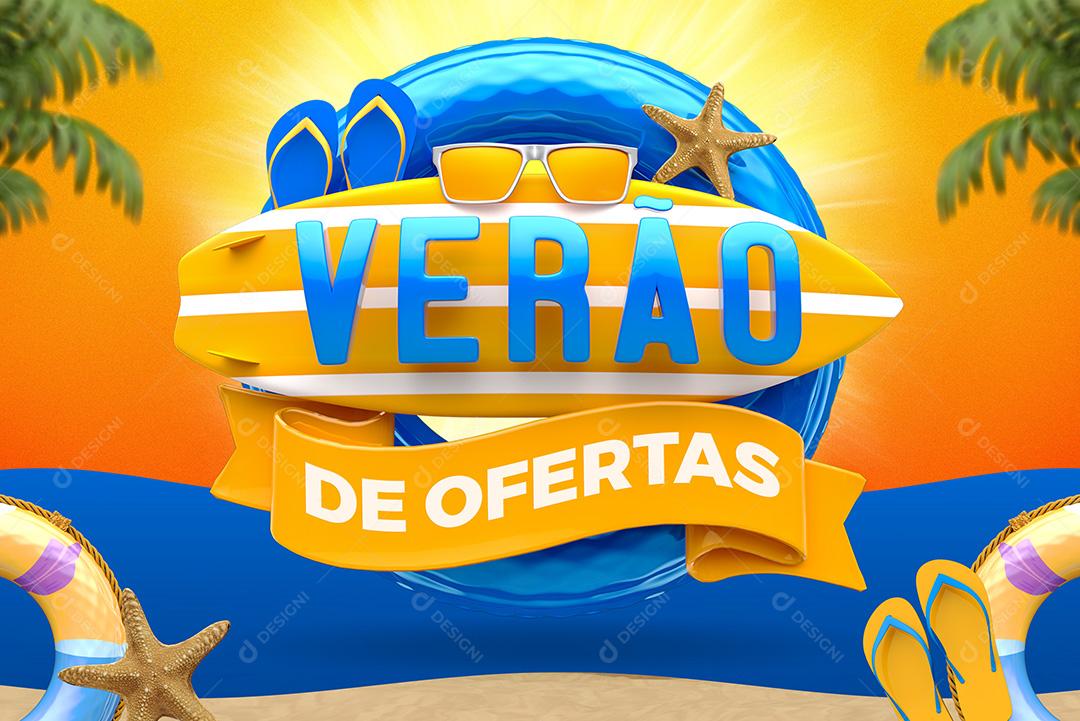 Verão De Ofertas Selo 3D Para Composição PSD Premium