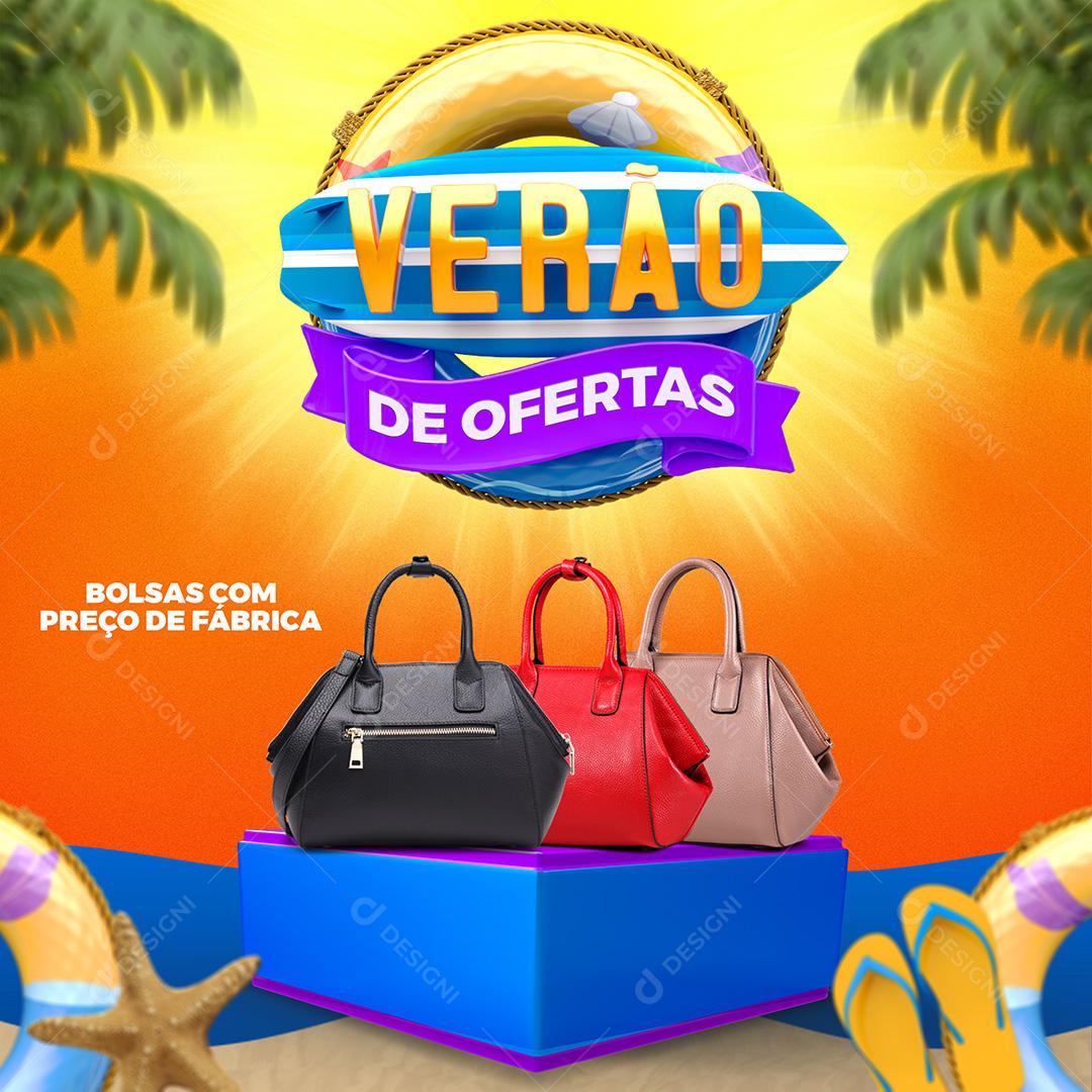 Verão De Ofertas Bolsa Com Preço De Fábrica Social Media PSD Editável