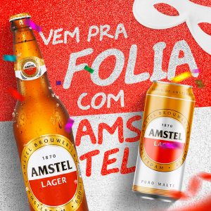 Social Media Cerveja Amstel Vem Pra Folia PSD Editável