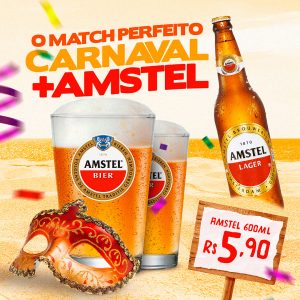 O Match Perfeito Carnaval + Amstel Social Media PSD Editável