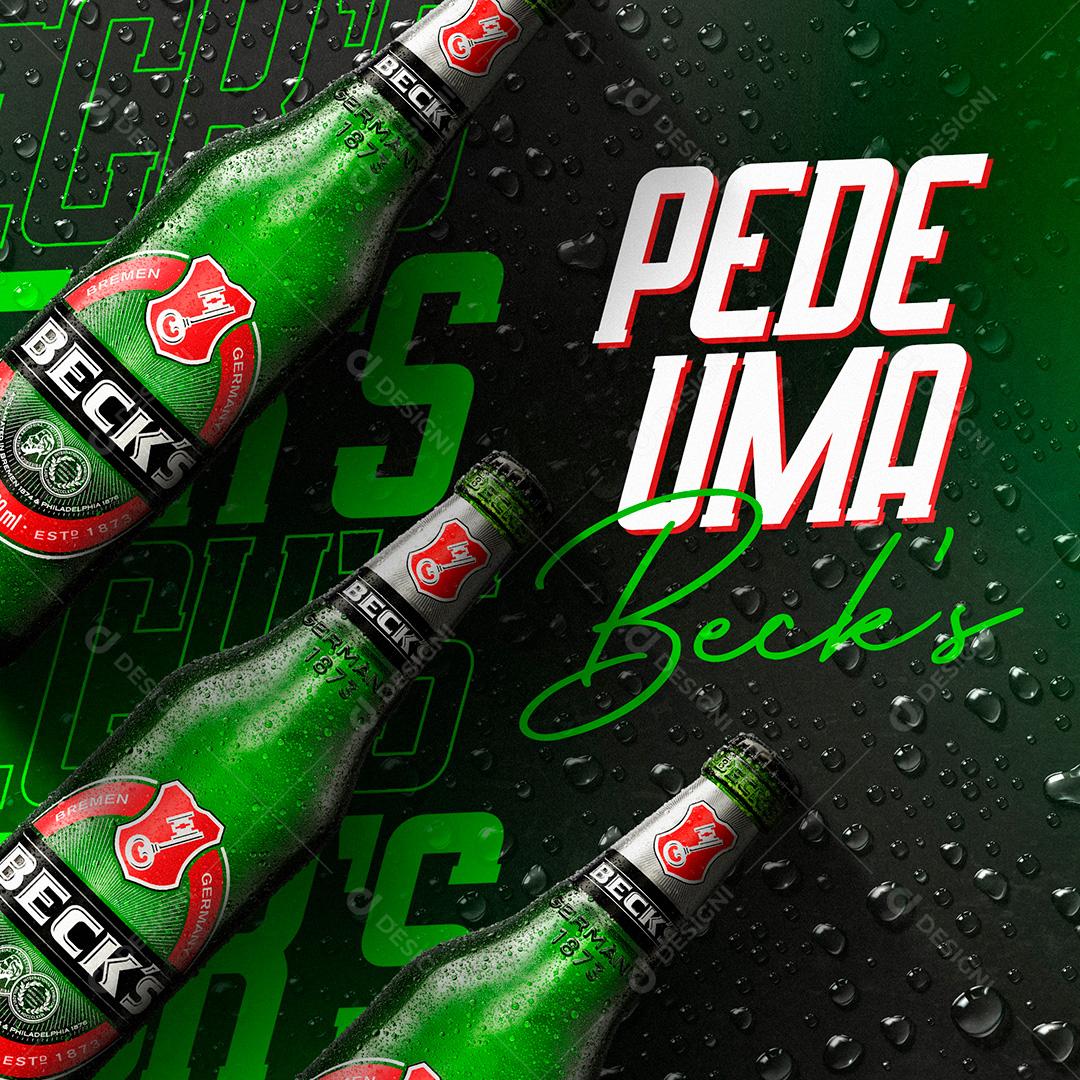 Social Media Cerveja Pede Uma Beck´s PSD Editável
