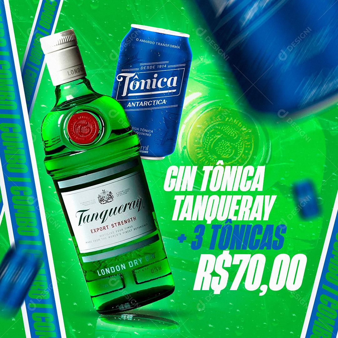 Gin Tônica Tanqueray Bebida Social Media PSD Editável