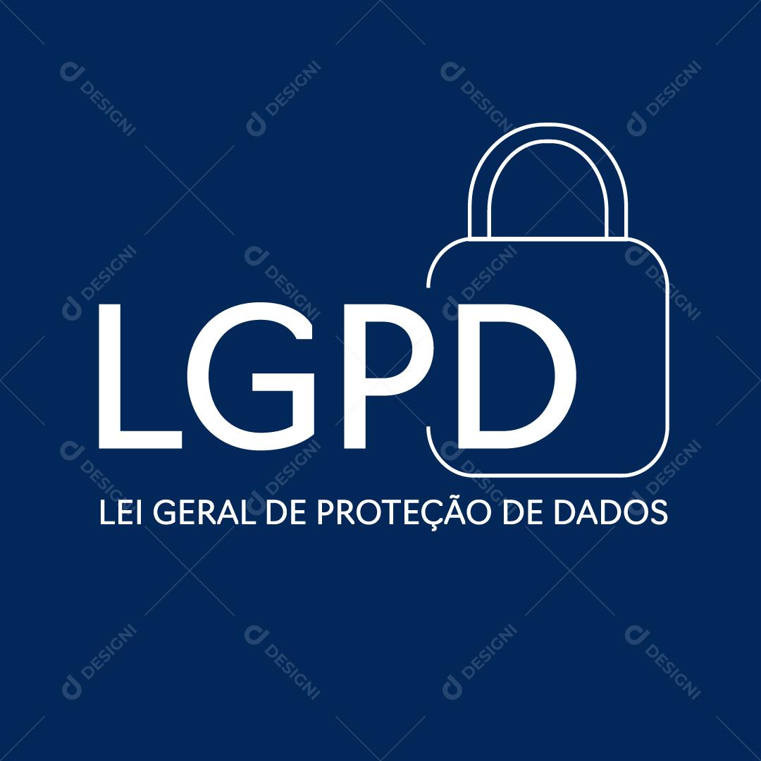 Lei Geral de Proteção de Dados Pessoais Em Português Regulamentação no Brasil. Vetor EPS