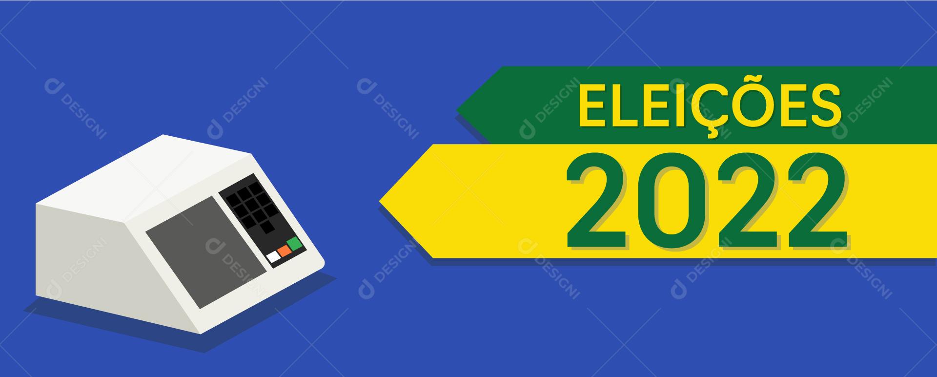 Eleições 2022 Máquina de Votação Eletrônica Banner Vetor EPS
