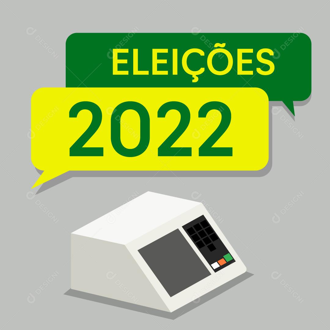 Eleições 2022 Urna Eletrônica Vetor EPS