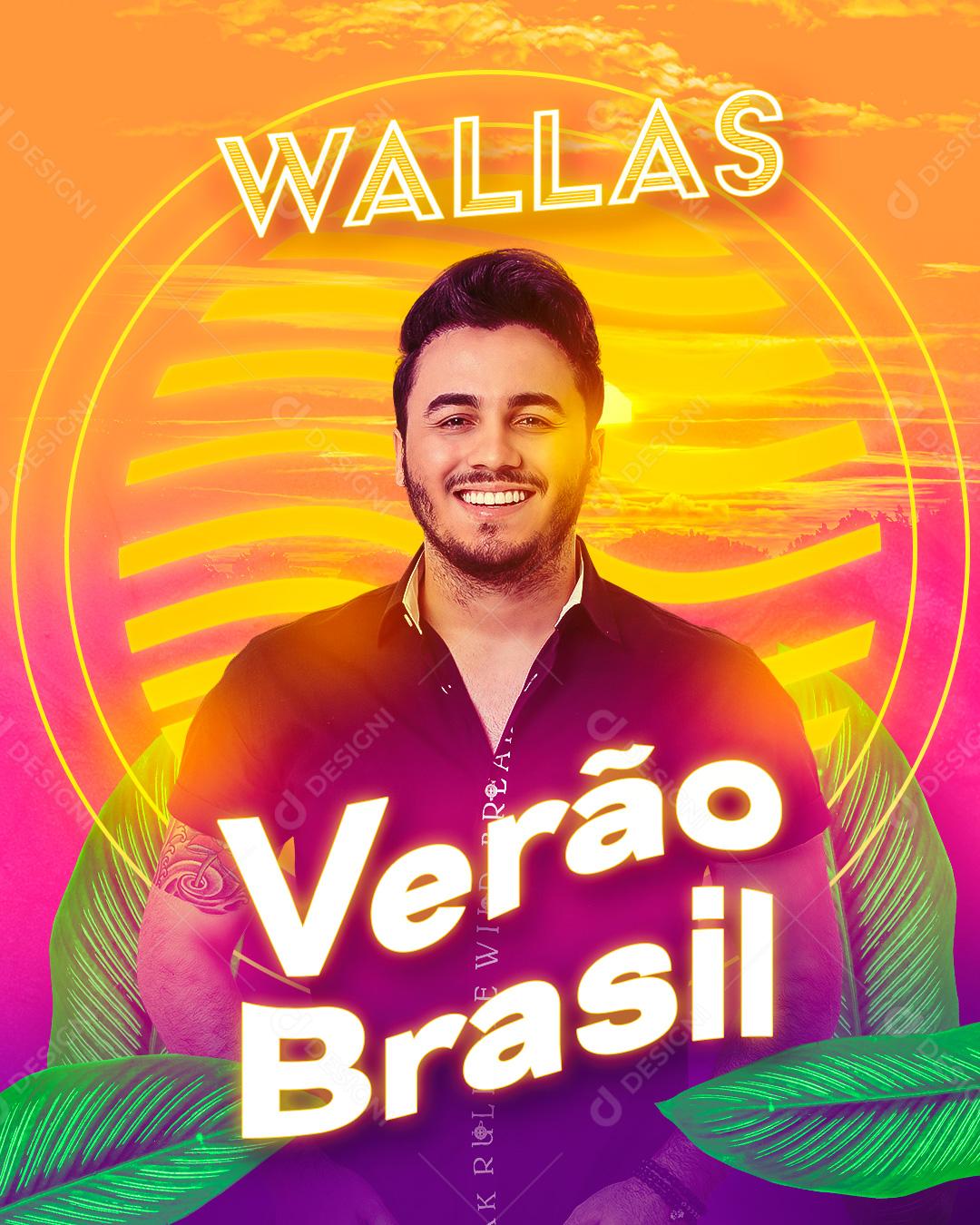 Social Media Verão Brasil Wallas Flyers PSD Editável