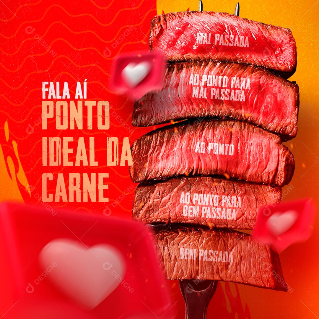 Falaí O Ponto Ideal Da Carne Social Media PSD Editável