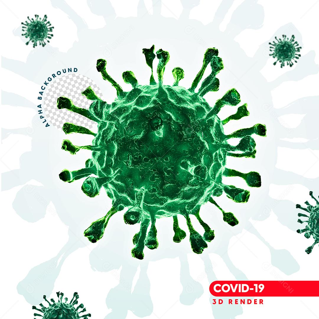 Elemento 3D Covid-19 Para Composição PSD Premium