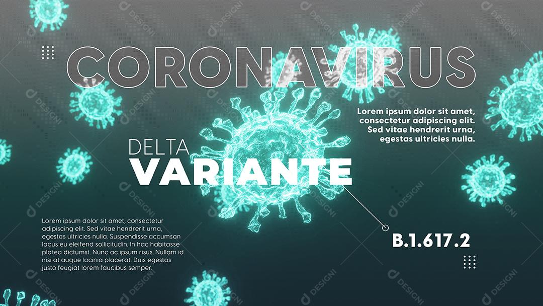 Social Media Corona Vírus Delta Covid PSD Editável