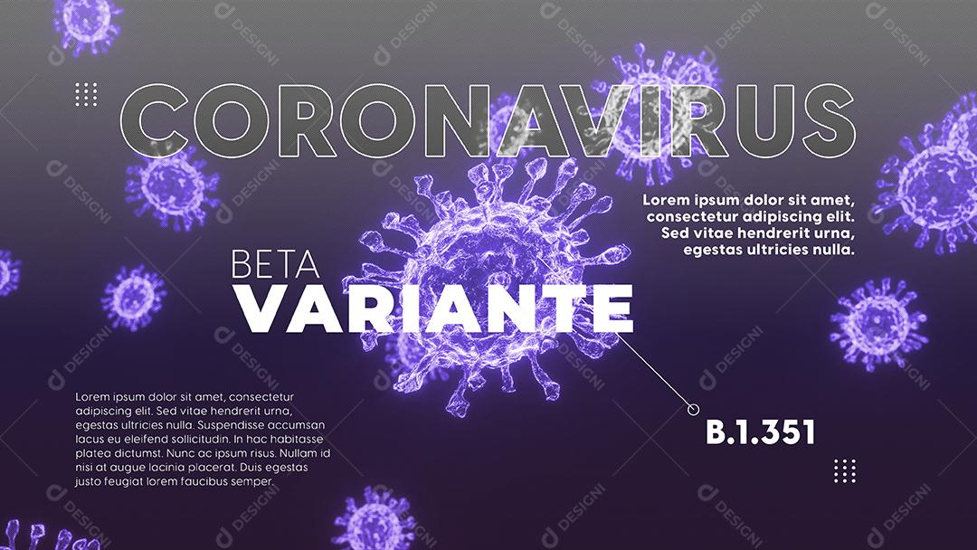 Social Media Corona Vírus Beta Variante Covid PSD Editável